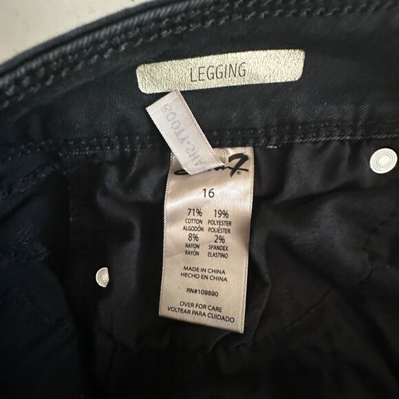 Seven7 Black Booty-Shaper Legging Jeans Size 16 Stretch Fit Mid-Rise 71% Cotton - Picture 4 of 8